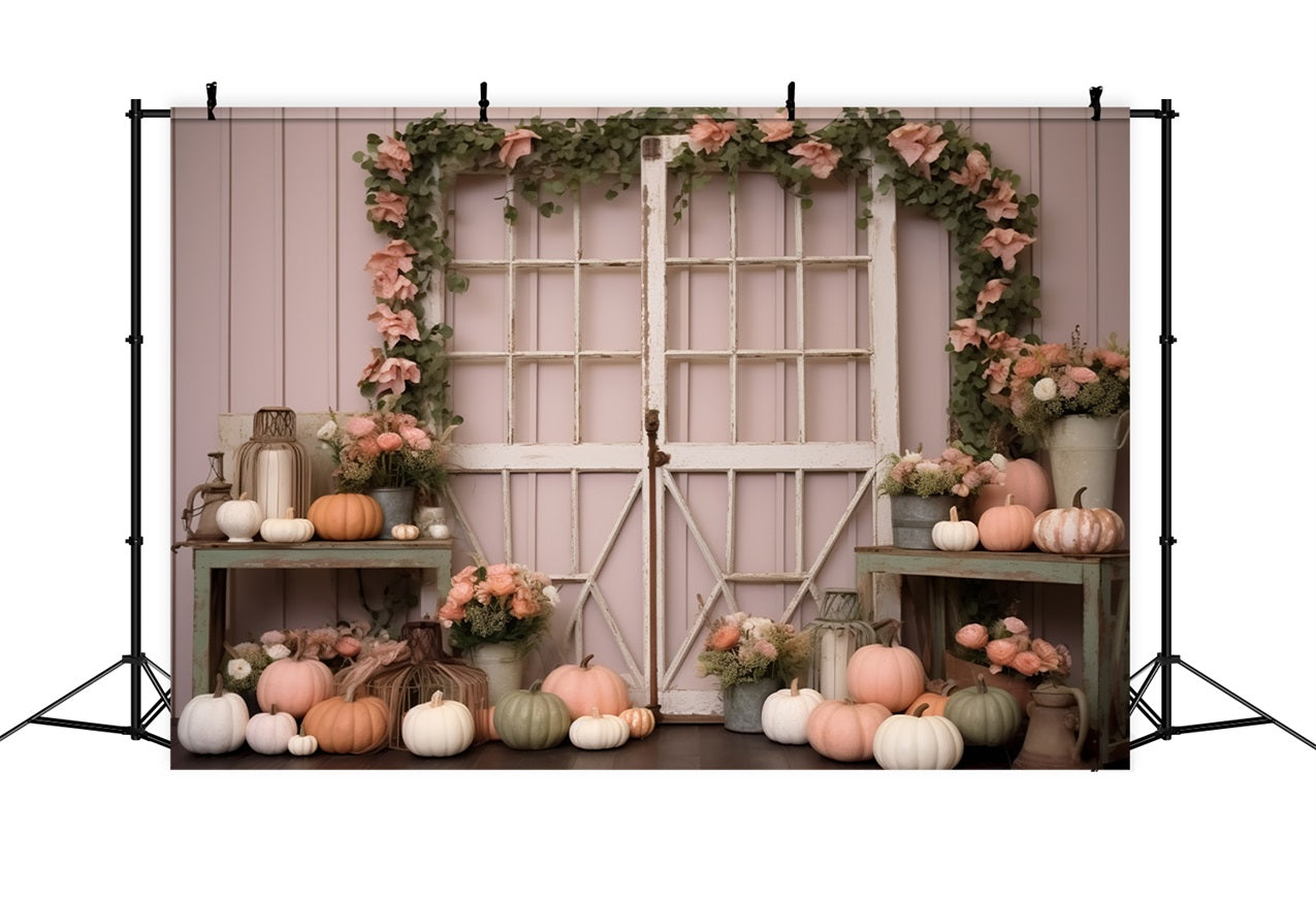 Pastel Pumpkin Display Flowers Rustic Decor UK BRP9-199