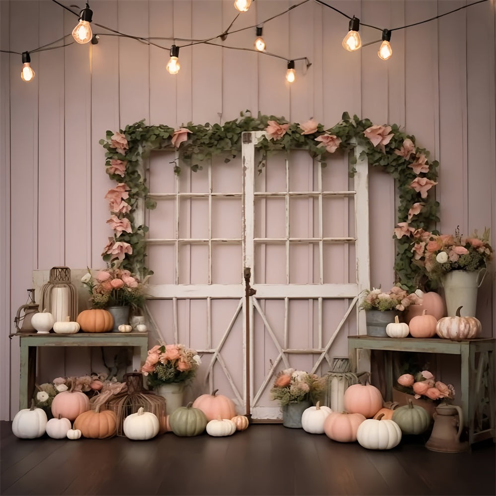 Pastel Pumpkin Display Flowers Rustic Decor UK BRP9-199