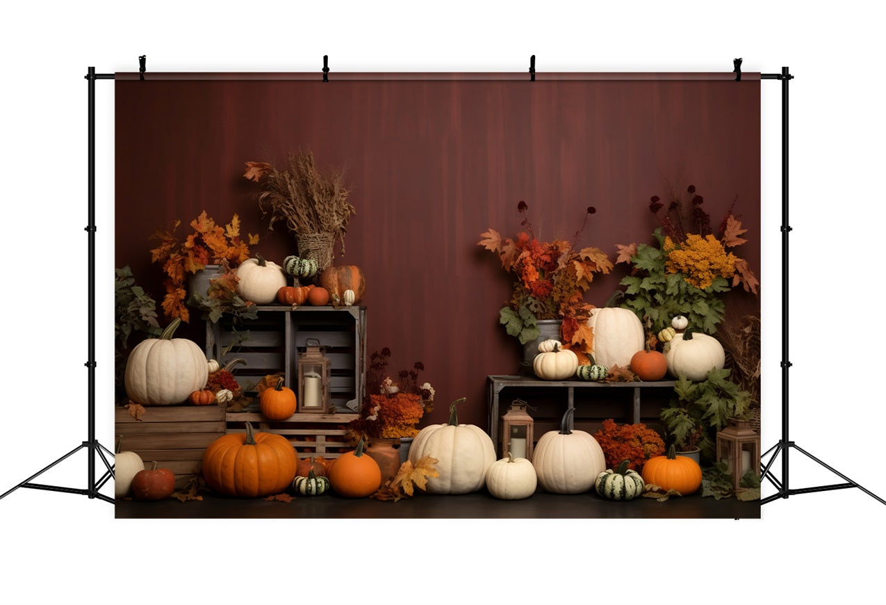 Fall Harvest Display Pumpkins Lanterns Backdrop UK BRP9-203