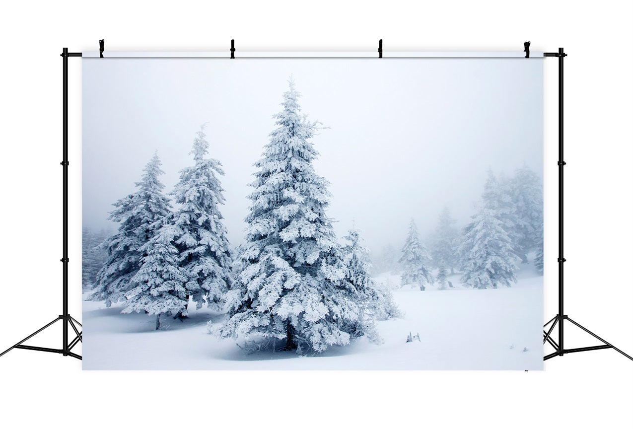 Winter Pines Quiet Snowy Landscape Backdrop UK BRP9-219