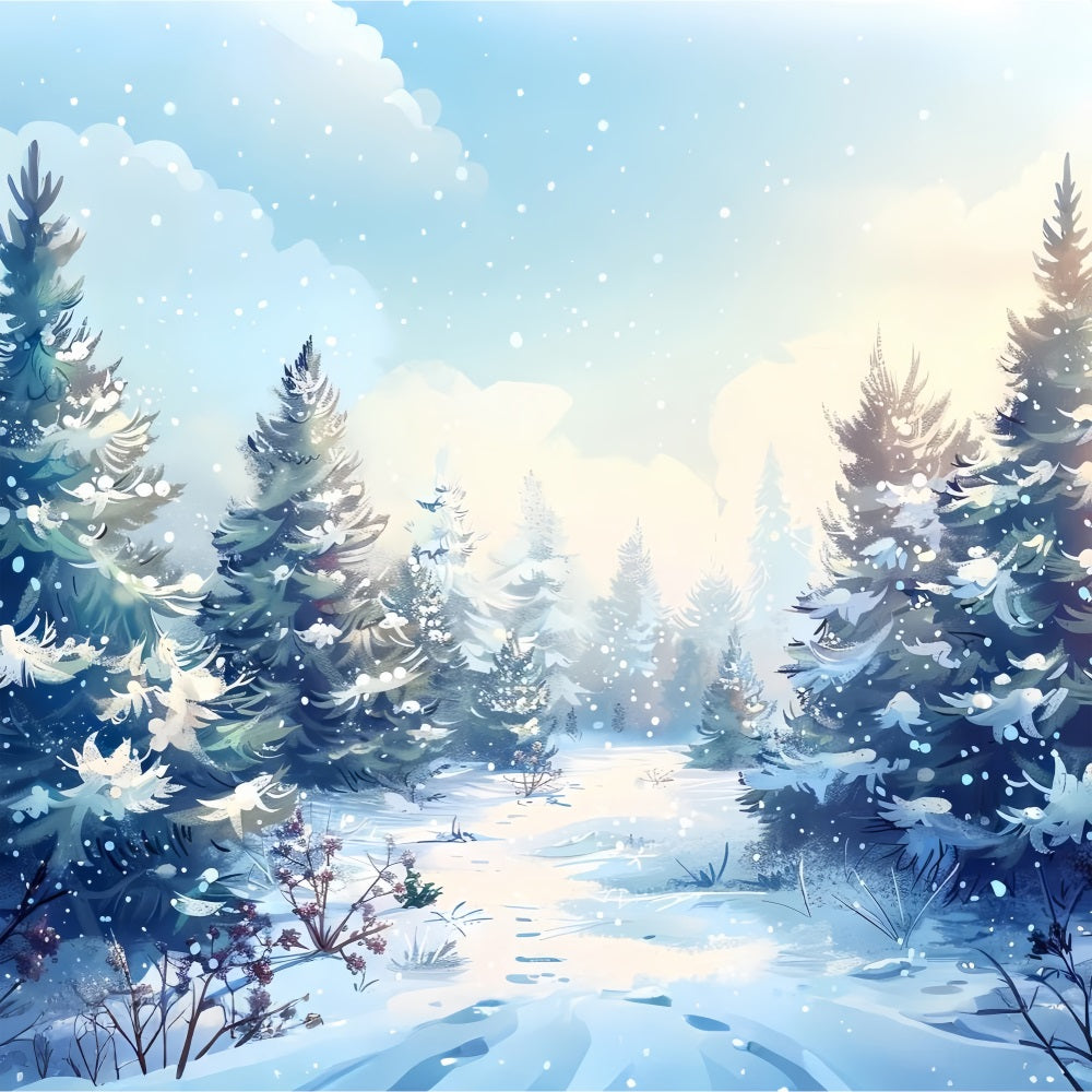 Cosmic Winter Forest With Snowfall Backdrop UK BRP9-225