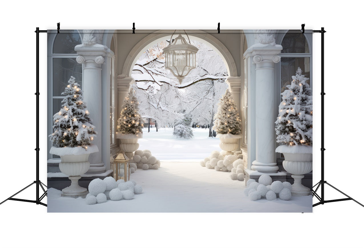 Winter Wonderland Courtyard Marble Arch Backdrop UK BRP9-235