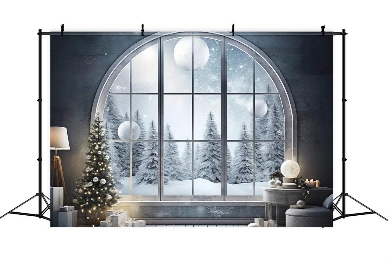 Winter Wonderland Grand Arched Window Backdrop UK BRP9-240