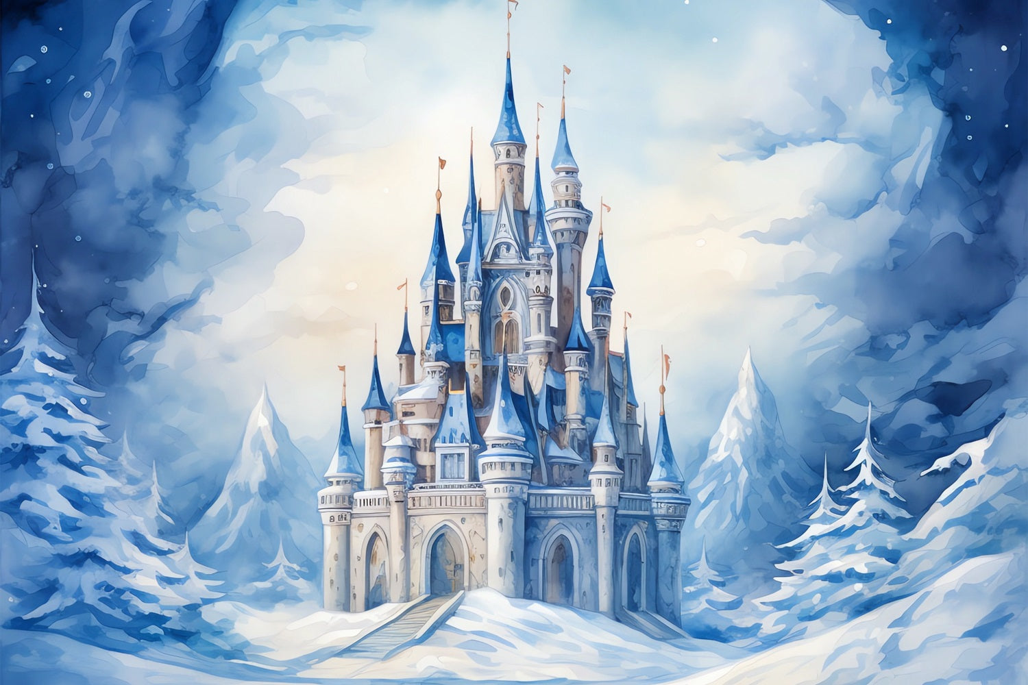 Ice Palace Winter Wonderland Fantasy Scene Backdrop UK BRP9-243