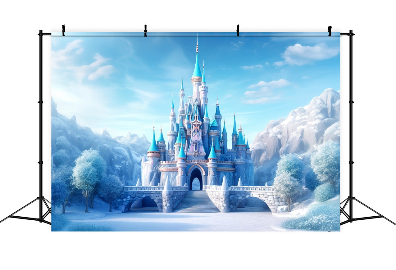 Fairytale Castle Winter Wonderland Setting Backdrop UK BRP9-248