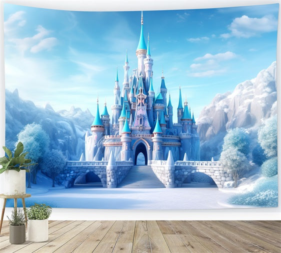 Fairytale Castle Winter Wonderland Setting Backdrop UK BRP9-248