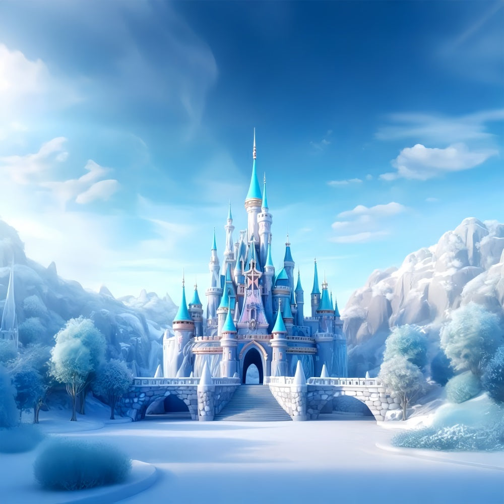 Fairytale Castle Winter Wonderland Setting Backdrop UK BRP9-248