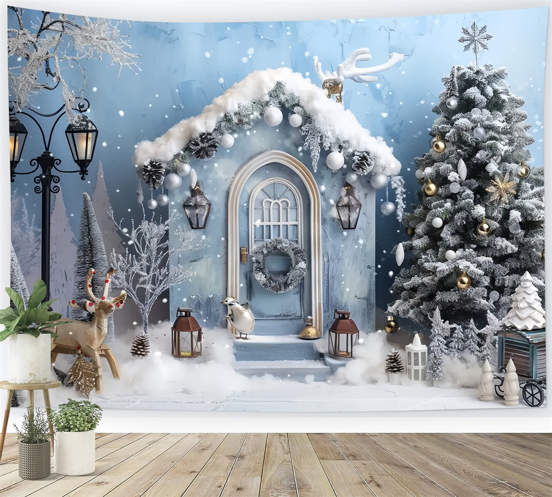 Snowy Pines Christmas Forest Charm Backdrop Realistic UK BRP9-27