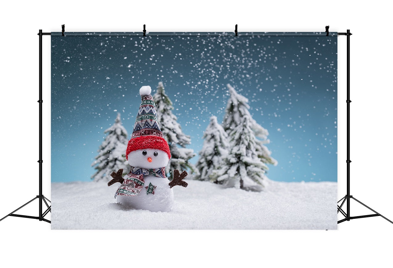 Snowman Winter Forest Photography Backdrop UK BRP9-280