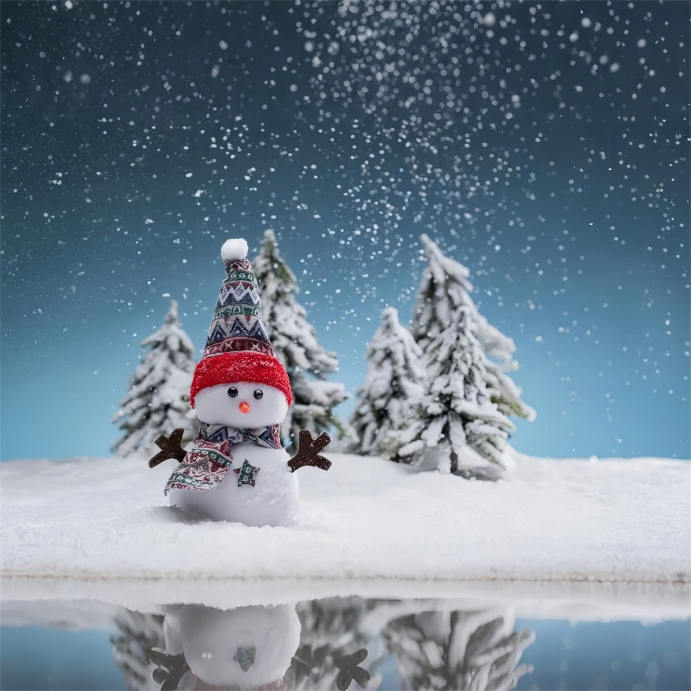 Snowman Winter Forest Photography Backdrop UK BRP9-280