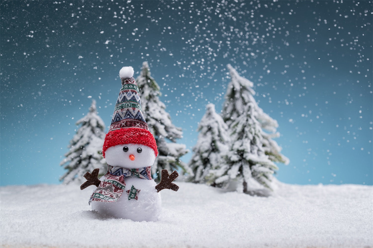 Snowman Winter Forest Photography Backdrop UK BRP9-280