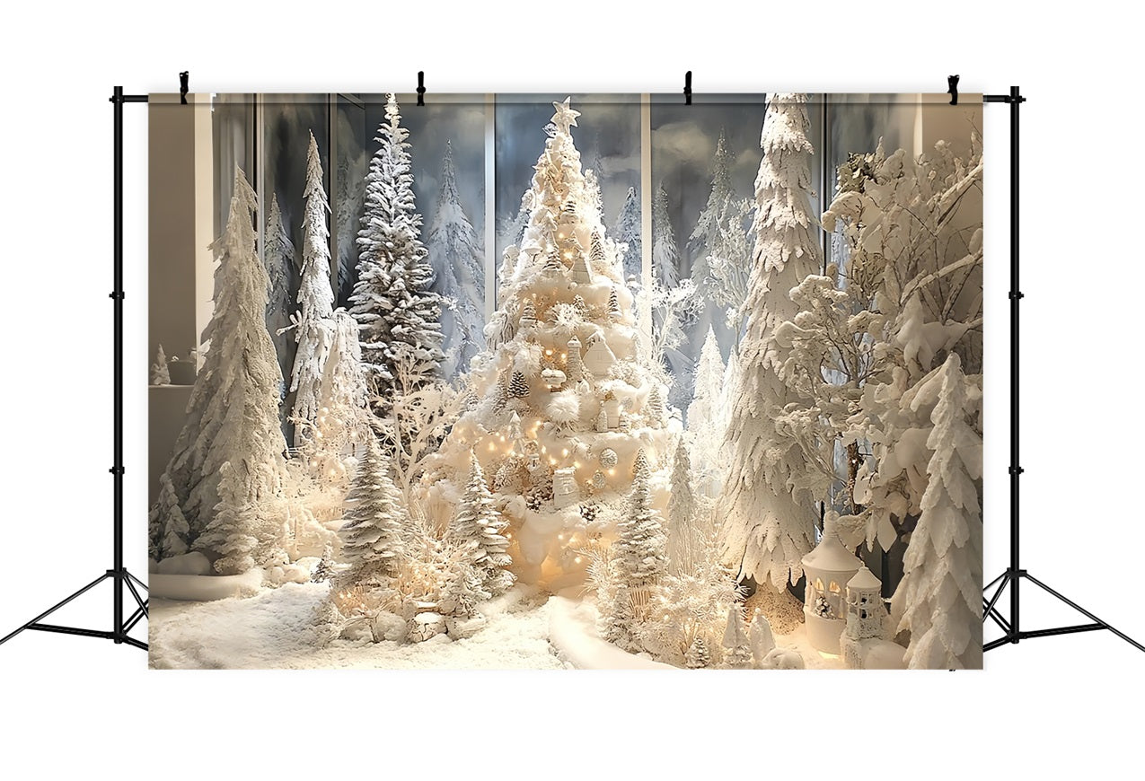 Winter Frosted Trees Snowy Enchanted Forest Backdrop UK BRP9-297