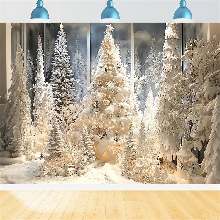 Winter Frosted Trees Snowy Enchanted Forest Backdrop UK BRP9-297