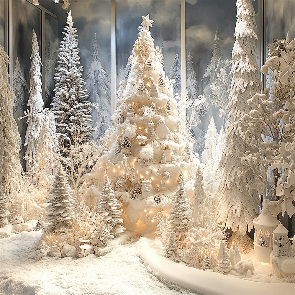 Winter Frosted Trees Snowy Enchanted Forest Backdrop UK BRP9-297