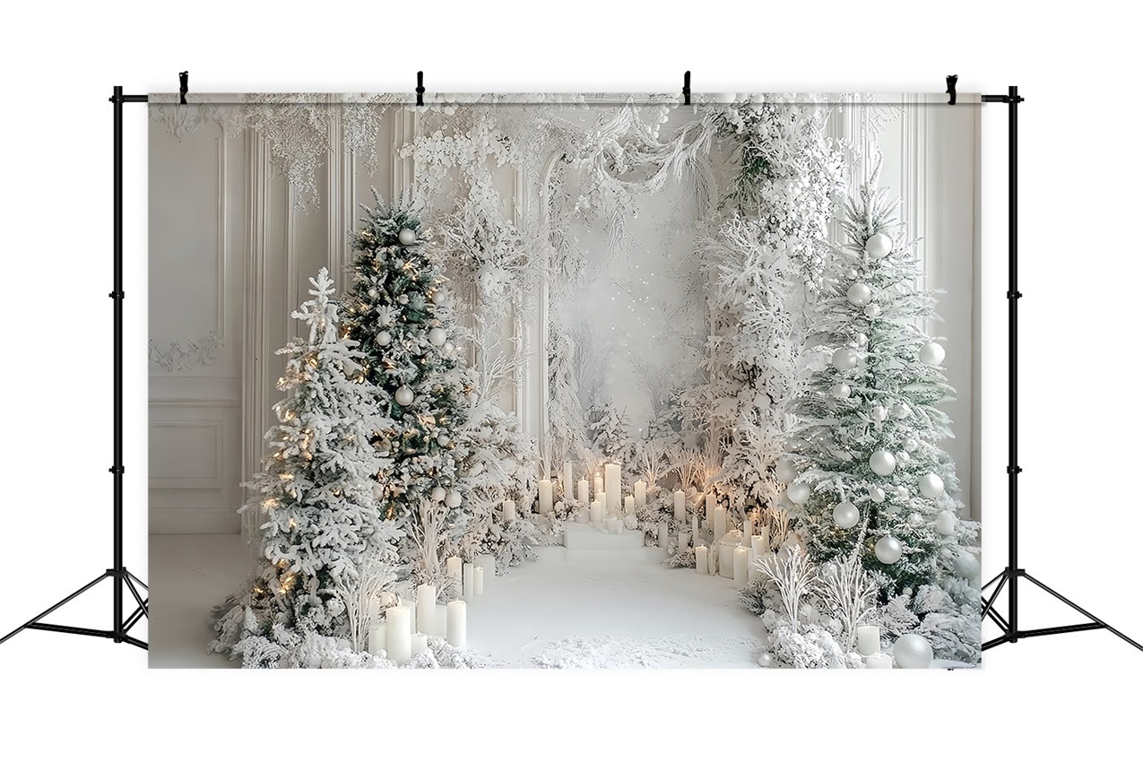 Magical Winter Christmas Forest Candlelight Backdrop UK BRP9-298