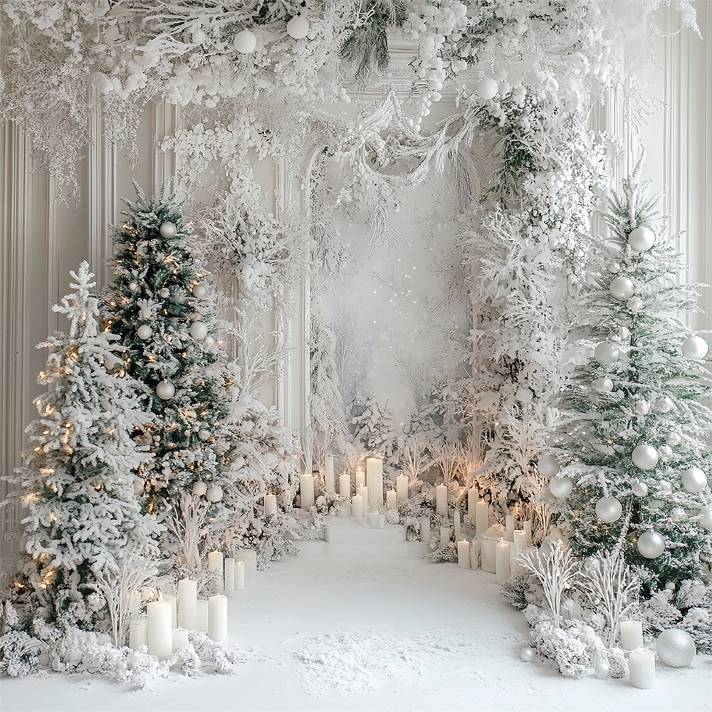 Magical Winter Christmas Forest Candlelight Backdrop UK BRP9-298