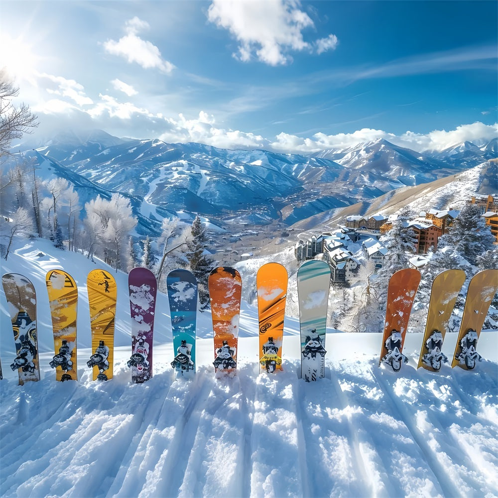 Vibrant Snowboards Winter Alps Photography Backdrop UK BRP9-305