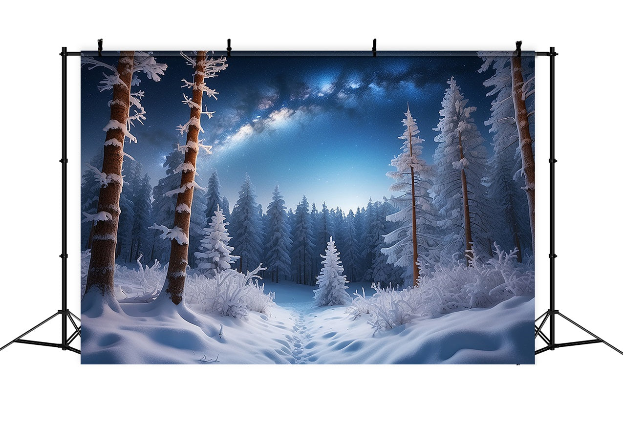 Winter Wonderland Snowy Pine Trees Backdrop UK BRP9-313