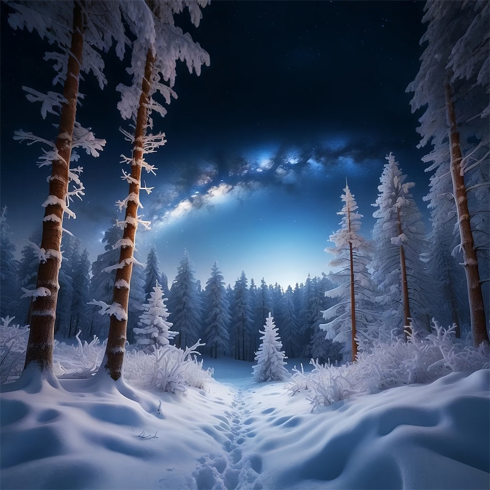 Winter Wonderland Snowy Pine Trees Backdrop UK BRP9-313