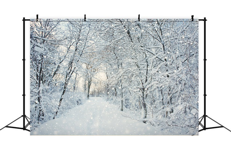 Magical Winter Forest Falling Snow Backdrop UK BRP9-319