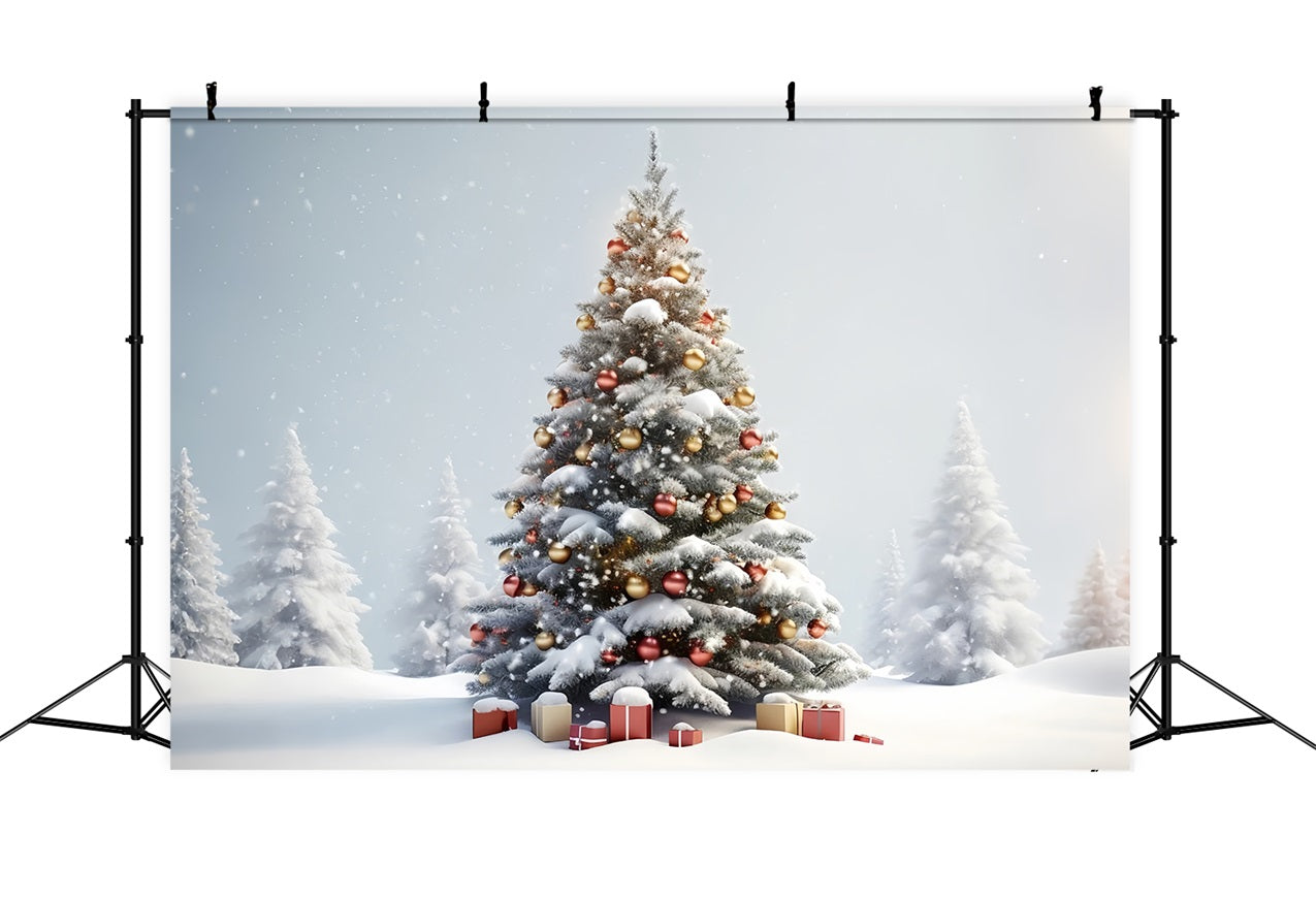 Winter Wonderland Christmas Tree Gifts Backdrop UK BRP9-329