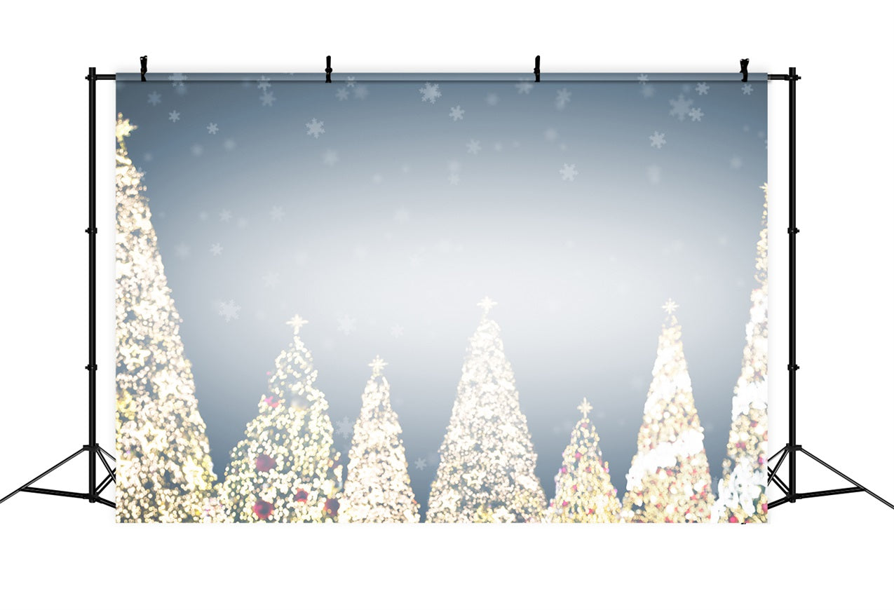 Winter Snowy Luminous Trees Snowflake Backdrop UK BRP9-340