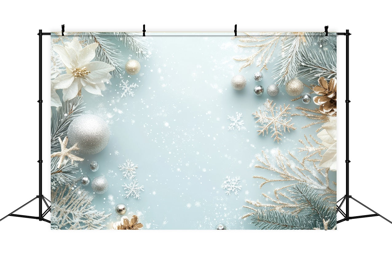 Winter Snowy Trees Christmas Decorations Backdrop UK BRP9-341