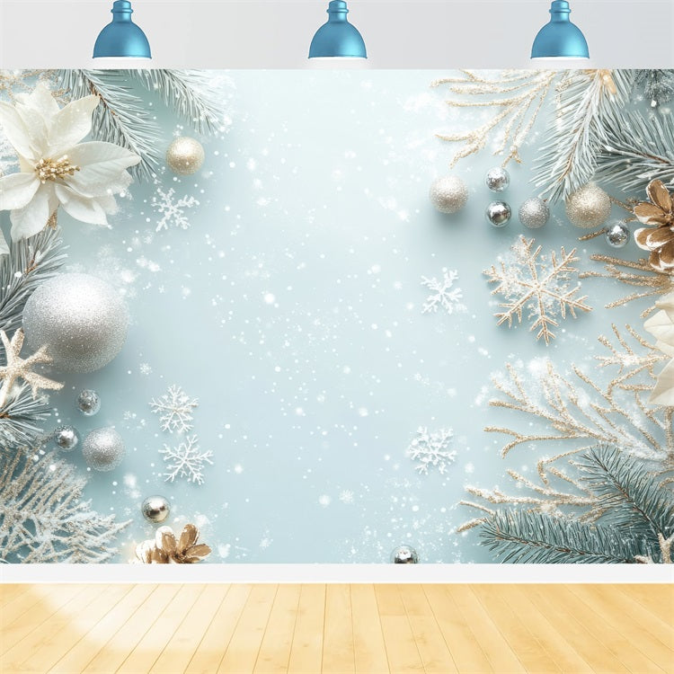 Winter Snowy Trees Christmas Decorations Backdrop UK BRP9-341