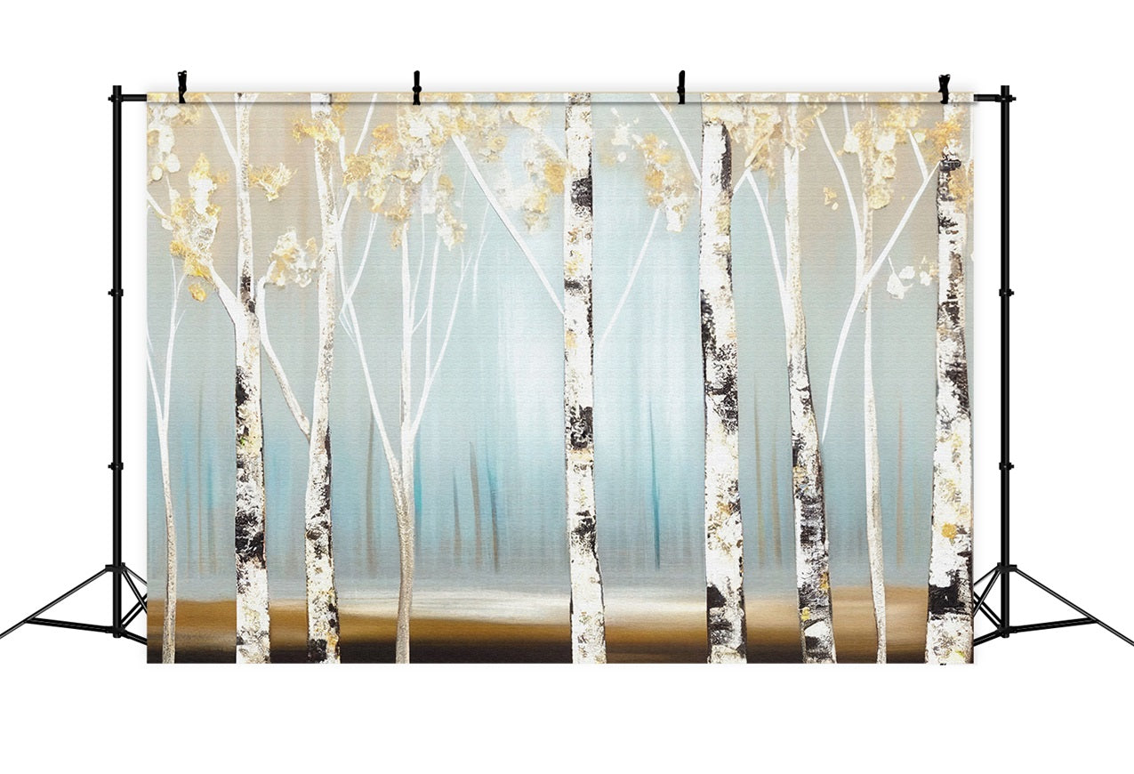 Winter Serene Birch Forest Light Haze Backdrop UK BRP9-342