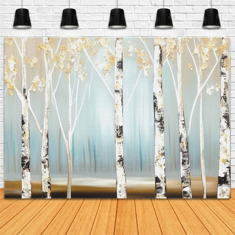 Winter Serene Birch Forest Light Haze Backdrop UK BRP9-342