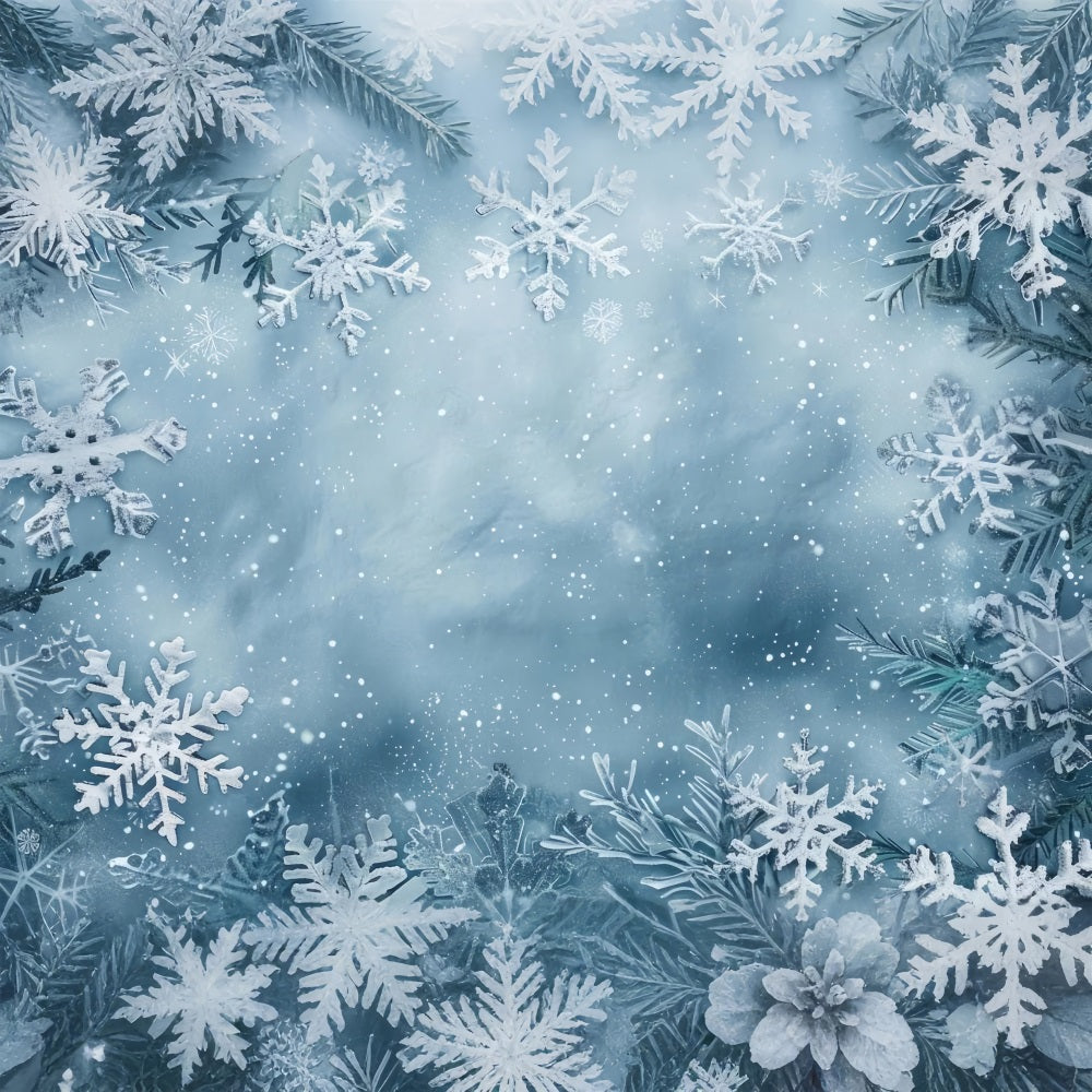 Winter Frosty Snow Wonderland Photography Backdrop UK BRP9-345