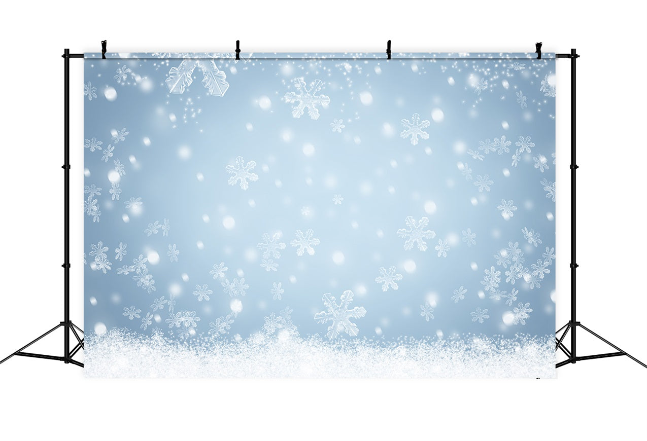 Winter Wonderland Glittering Snowflakes Backdrop UK BRP9-346