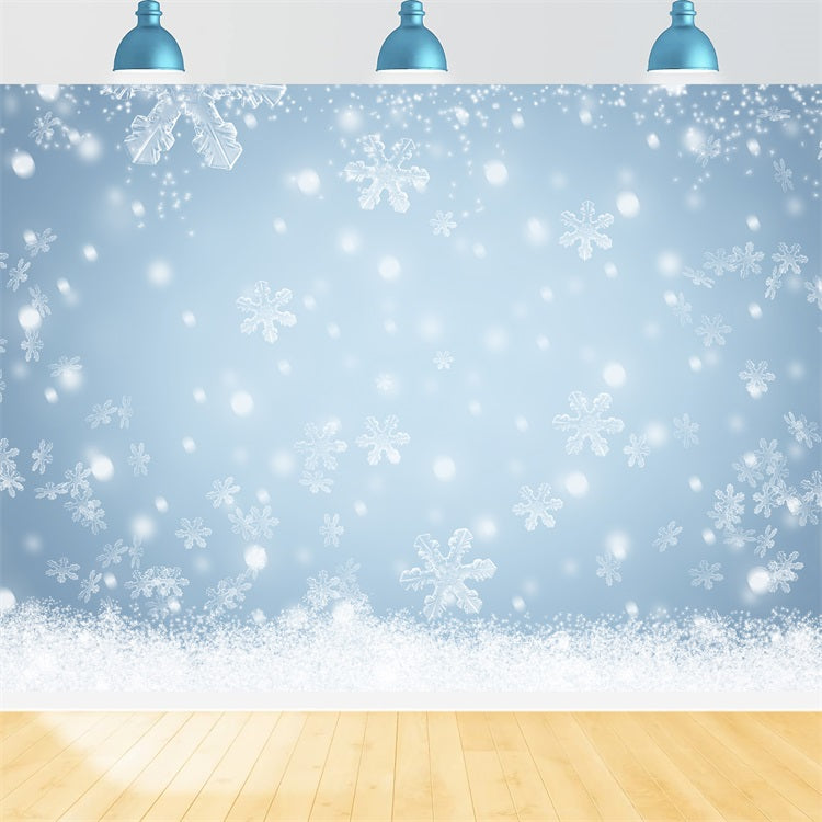 Winter Wonderland Glittering Snowflakes Backdrop UK BRP9-346