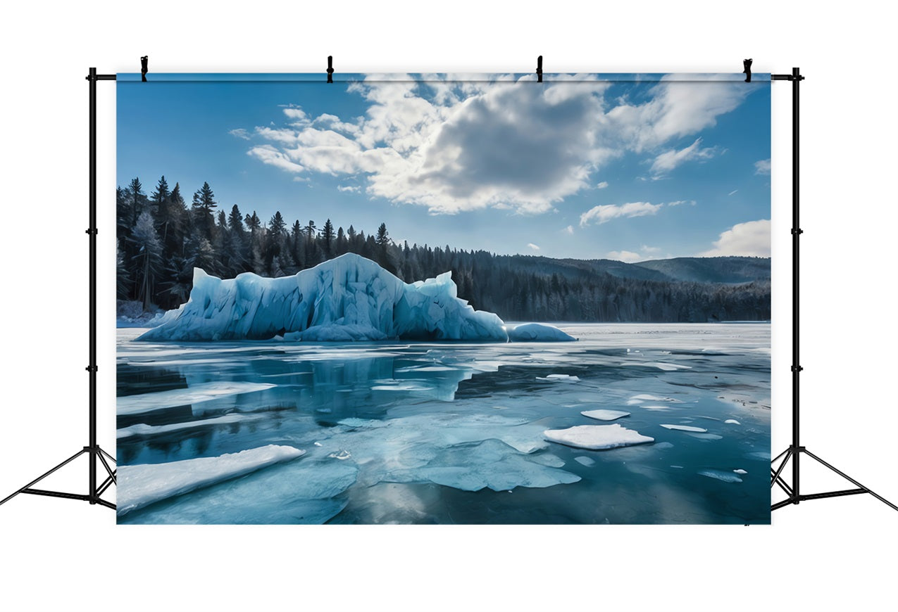 Winter Icy Landscape Crystal Waters Backdrop UK BRP9-355