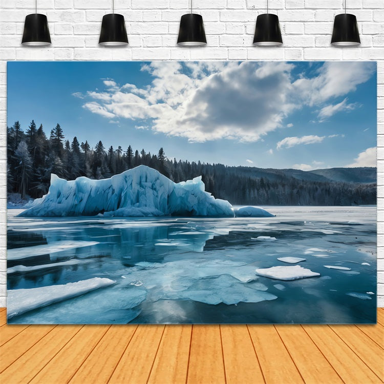 Winter Icy Landscape Crystal Waters Backdrop UK BRP9-355