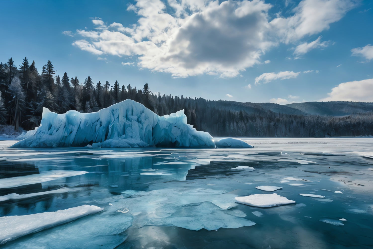 Winter Icy Landscape Crystal Waters Backdrop UK BRP9-355