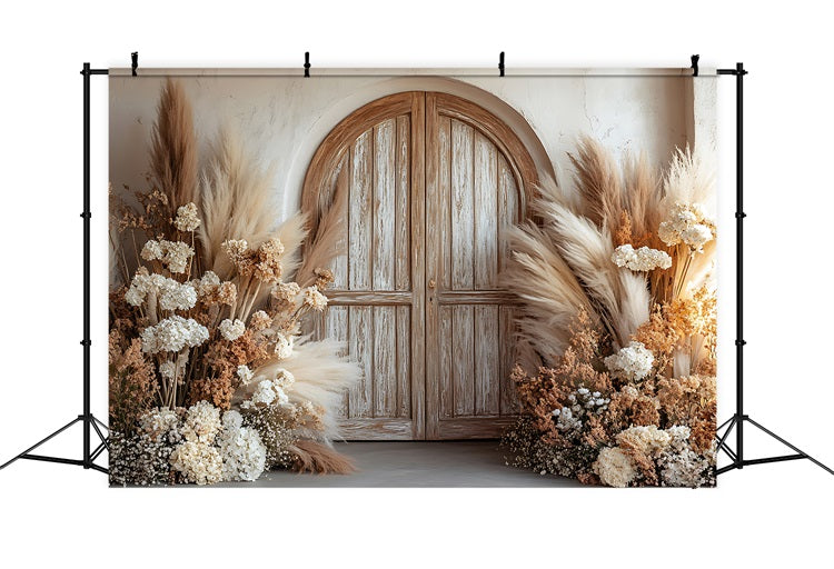 Bohemian Style Neutral Floral Entrance Decor Backdrop UK BRP9-376