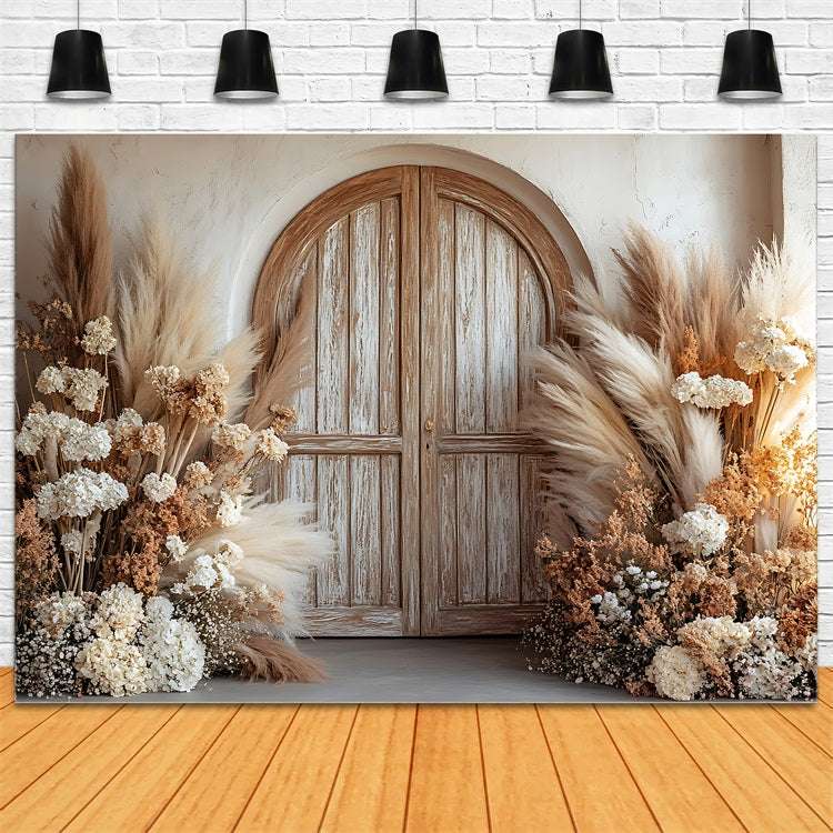 Bohemian Style Neutral Floral Entrance Decor Backdrop UK BRP9-376