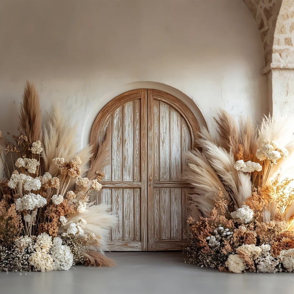 Bohemian Style Neutral Floral Entrance Decor Backdrop UK BRP9-376