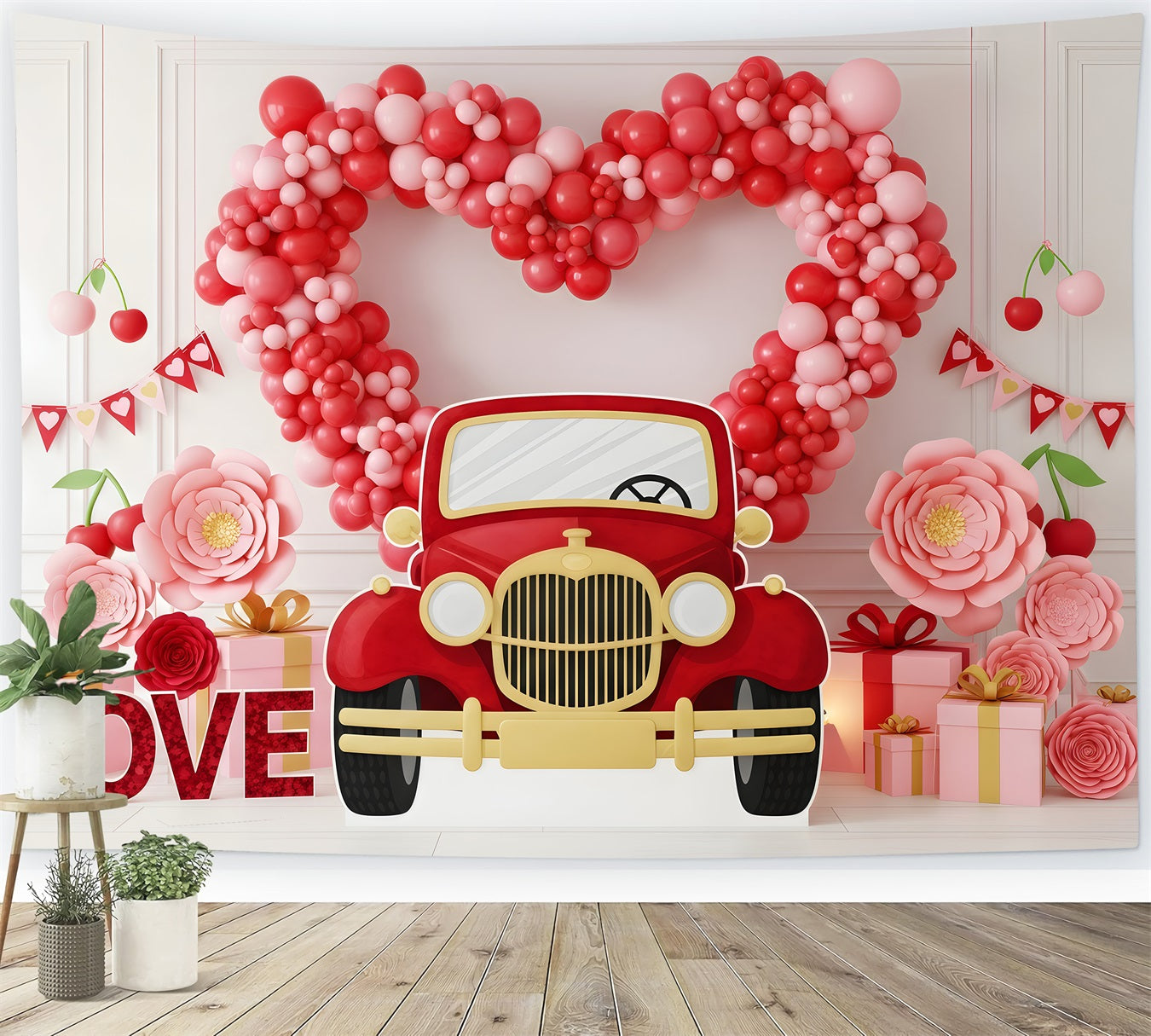 Valentines Day Photo Backdrop Vintage Car Love Display Valentine Backdrops UK By Magali