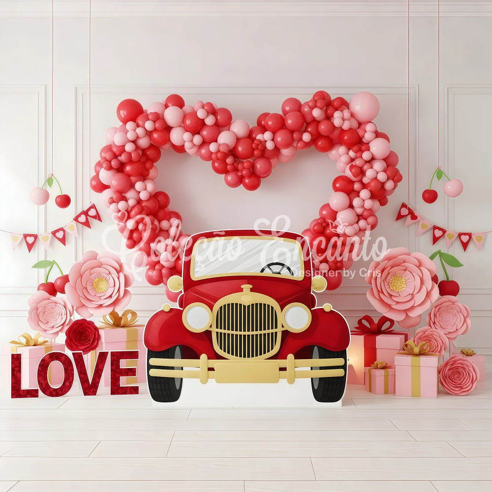 Valentines Day Photo Backdrop Vintage Car Love Display Valentine Backdrops UK By Magali