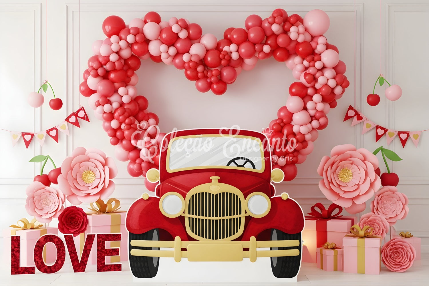 Valentines Day Photo Backdrop Vintage Car Love Display Valentine Backdrops UK By Magali
