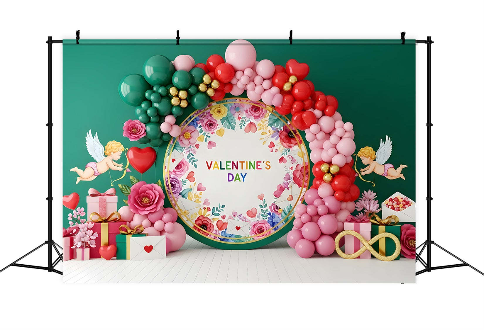 Valentine's Backdrop Ideas Cupid Florals Balloon Valentine Backdrop Ideas UK By Magali