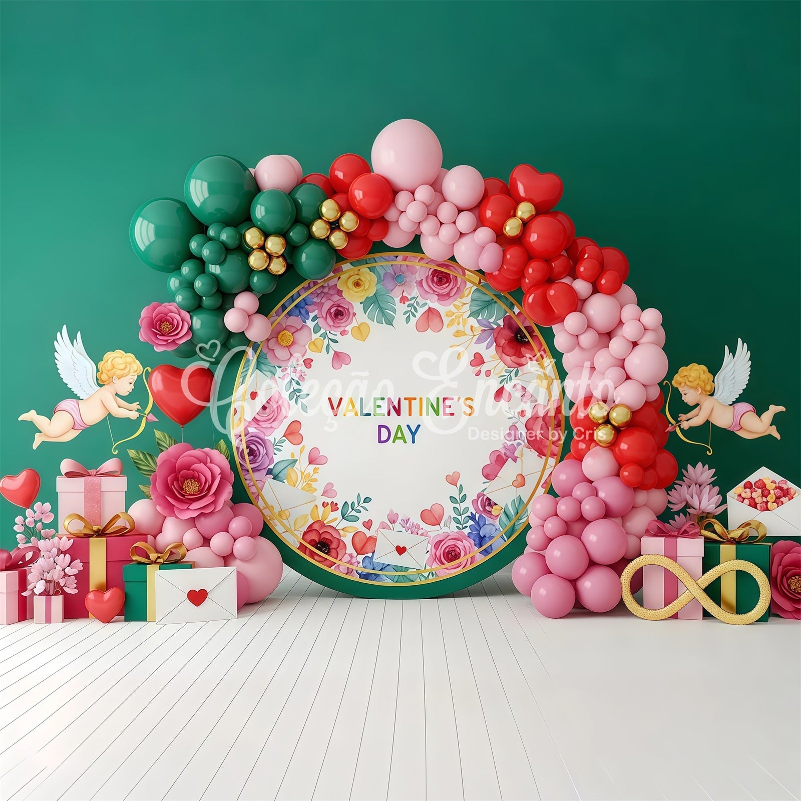 Valentine's Backdrop Ideas Cupid Florals Balloon Valentine Backdrop Ideas UK By Magali