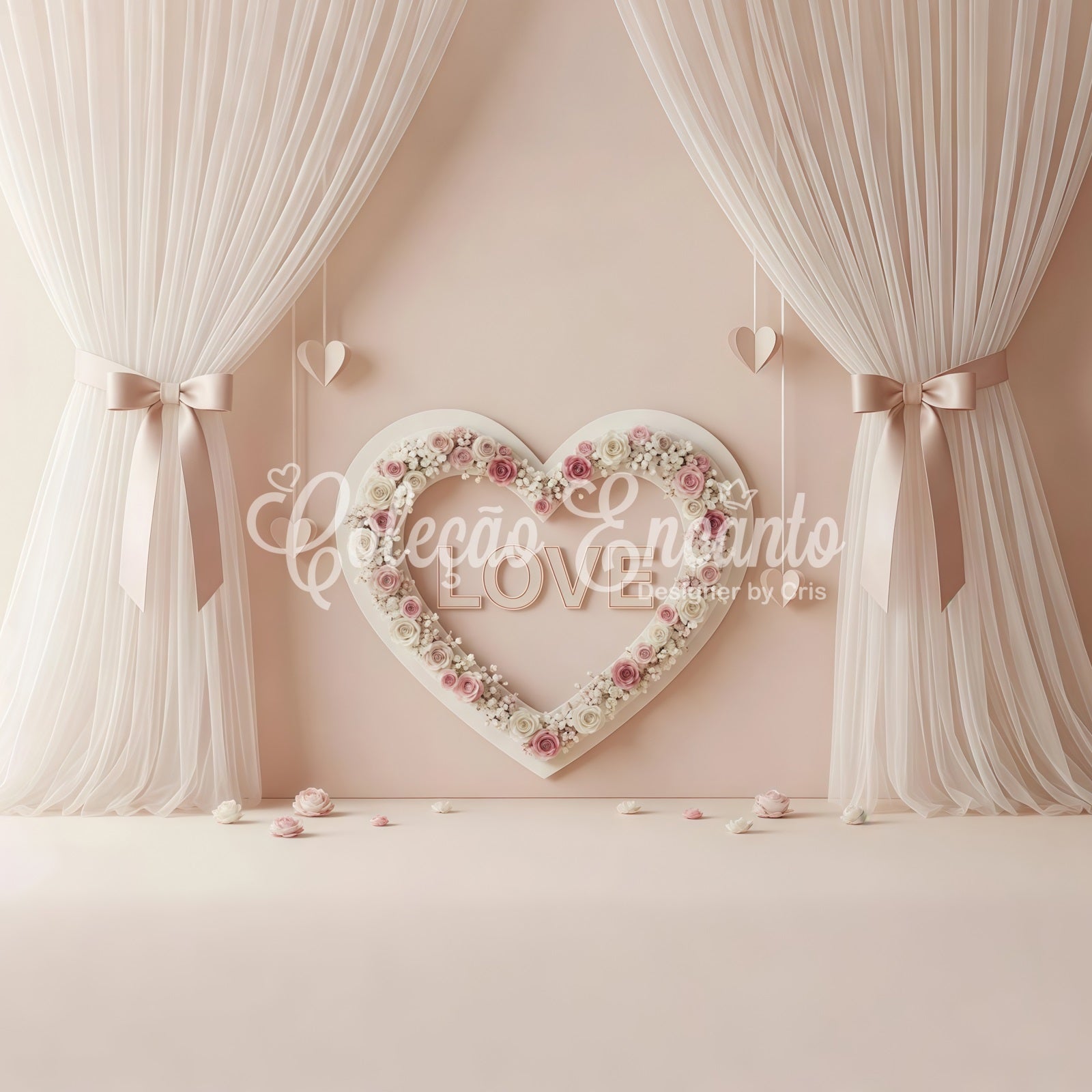 Valentine Backdrop Romantic Floral Heart Display Simple Valentine Backdrop UK By Magali