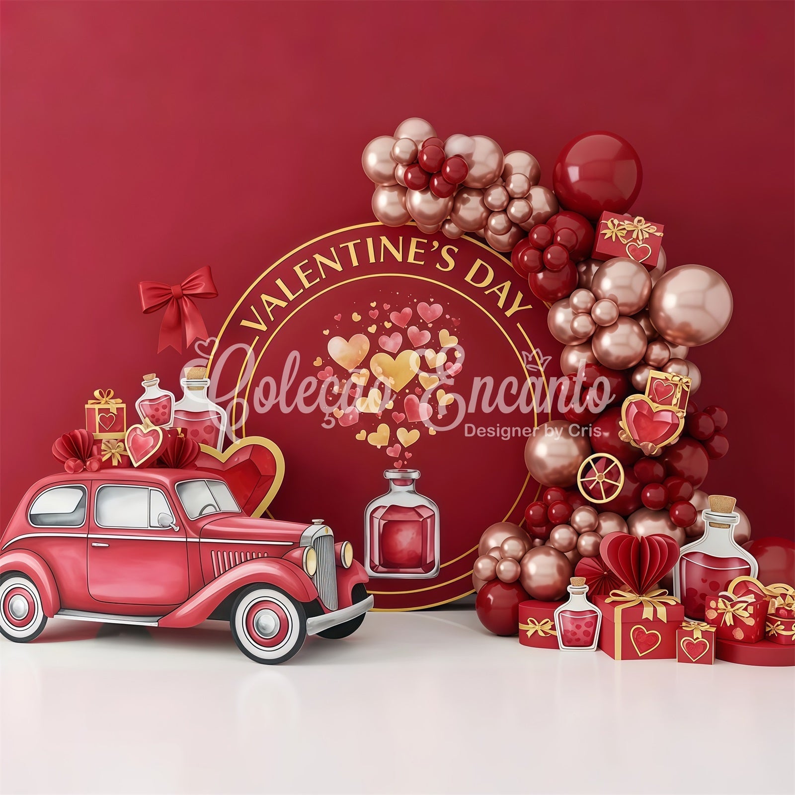 Valentines Backdrops Vintage Love Potion Car Valentine's Day Backdrop Ideas UK By Magali