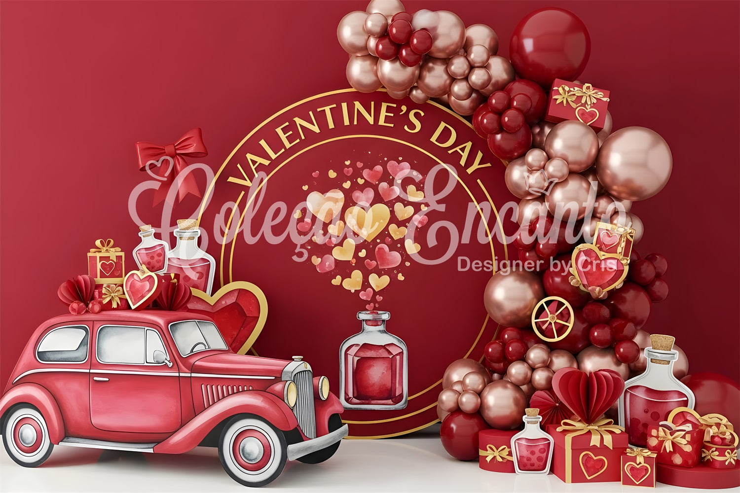 Valentines Backdrops Vintage Love Potion Car Valentine's Day Backdrop Ideas UK By Magali
