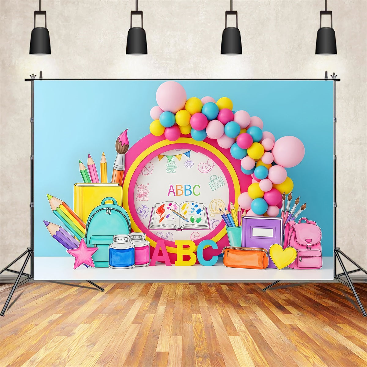 Preschool Backdrop Art Supplies Rainbow Back To School Backdrops UK By Magali