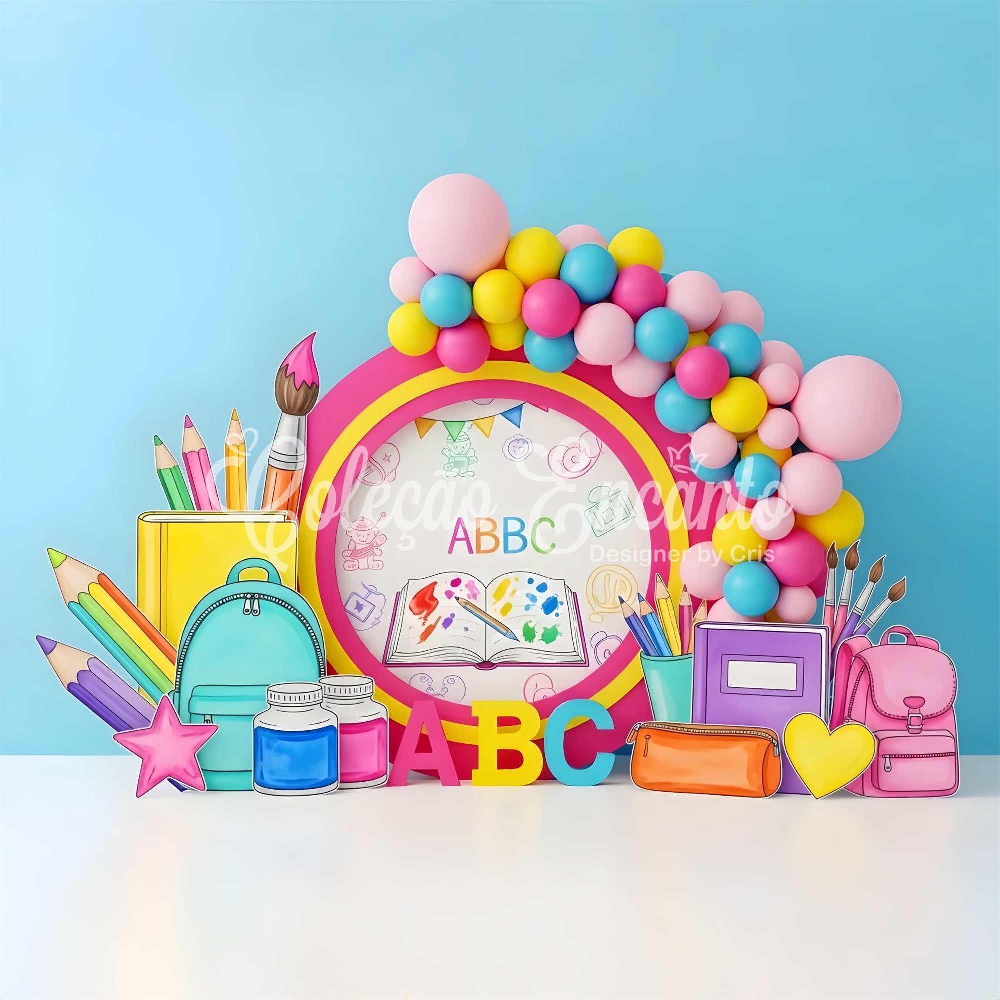 Preschool Backdrop Art Supplies Rainbow Back To School Backdrops UK By Magali