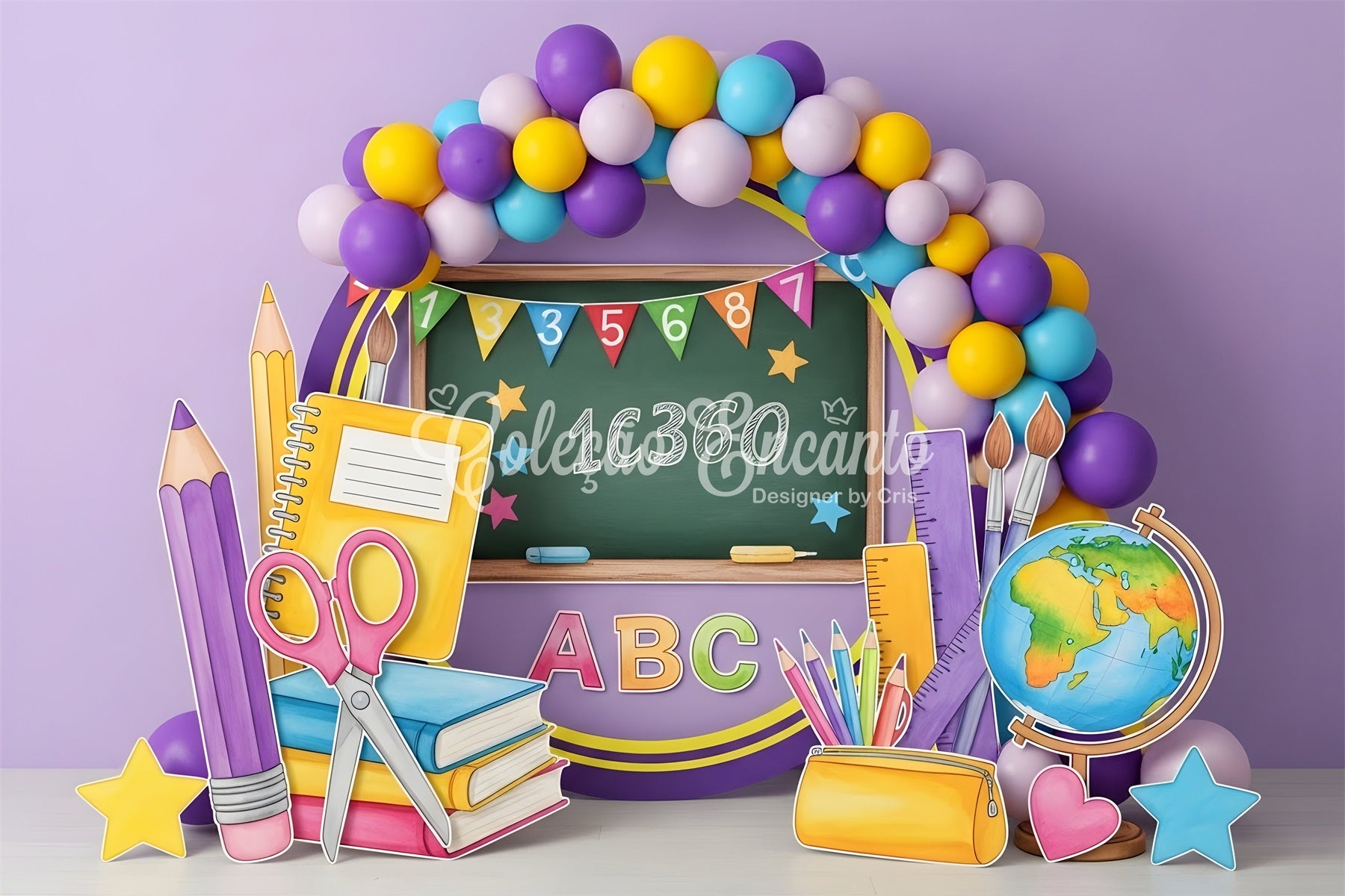 Back To School Backdrop Ideas Colorful Chalkboard Numbers School Backdrop UK By Magali